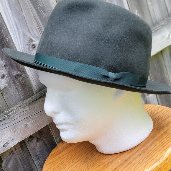 Vintage Green Fedora Custom Worth & Worth Wilson Fedora Hat Size 7 5/8 Retro - Picture 6 of 15